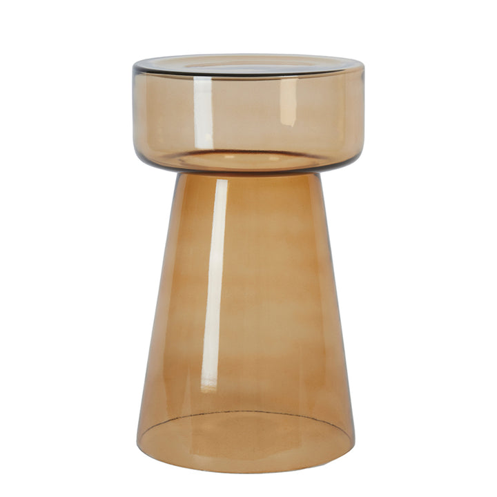 Light & Living Dakwa Tall Side Table in Ochre-Yellow Glass