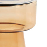 Light & Living Dakwa Tall Side Table in Ochre-Yellow Glass