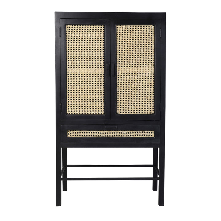 La Granja Cabinet with Black Wood and Woven Webbing