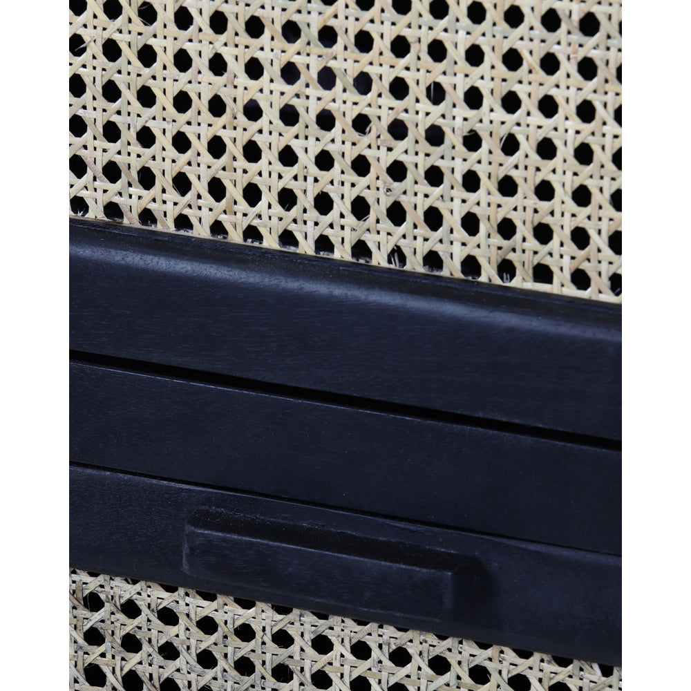 La Granja Cabinet with Black Wood and Woven Webbing