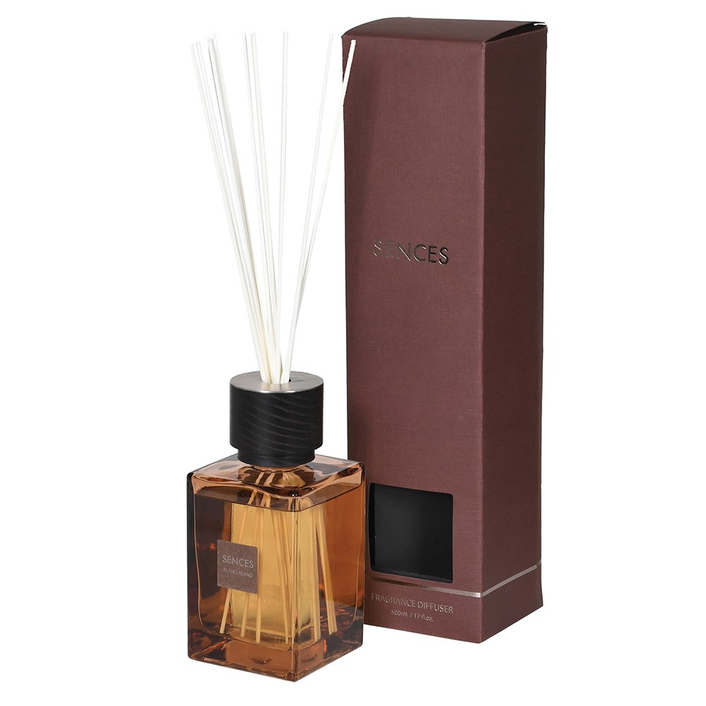 Large Amora Reed Diffuser with Amber Glass Bottle