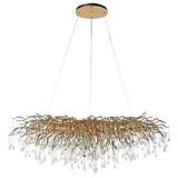 Large Wisdom Glass Droplet Chandelier in Antique Gold