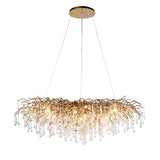 Large Wisdom Glass Droplet Chandelier in Antique Gold