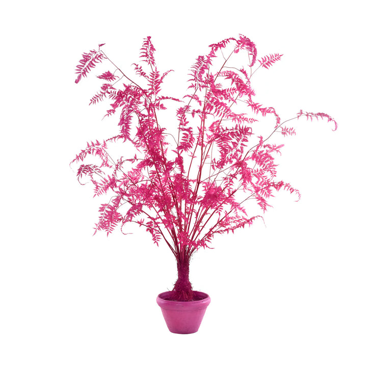 Pols Potten Laurelina Pot Plant with Pink Fabric Leaves and Clay Pot