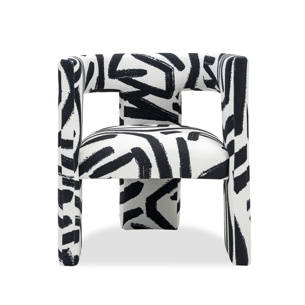 Liang & Eimil Archer Occasional Chair with Graphic Black and White Linen