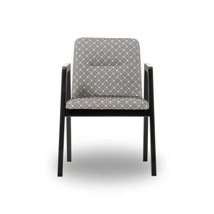 Liang & Eimil Benson Dining Chair with Spike Black Fabric Upholstery