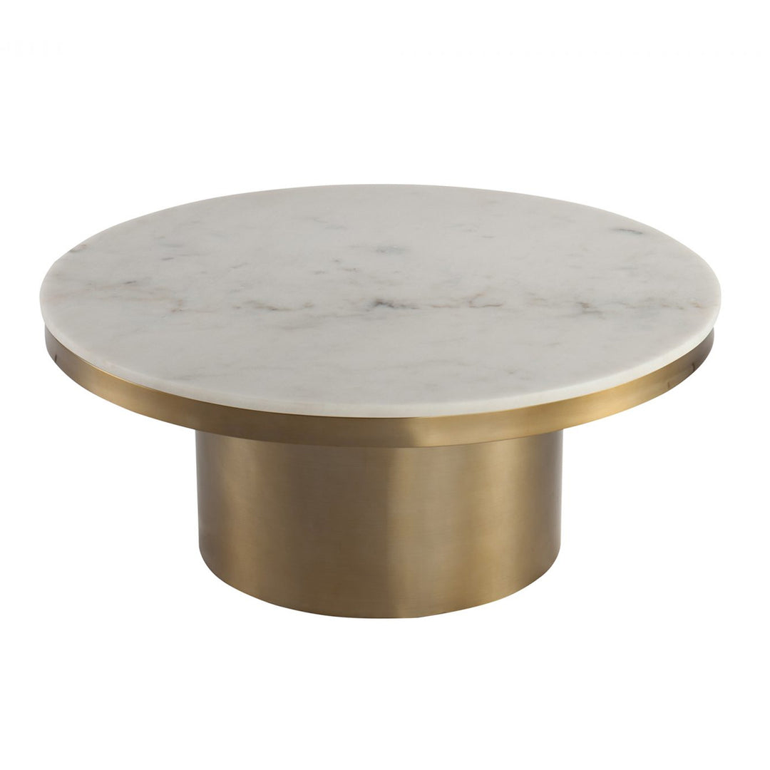 Liang & Eimil Camden Coffee Table in White Marble & Brass