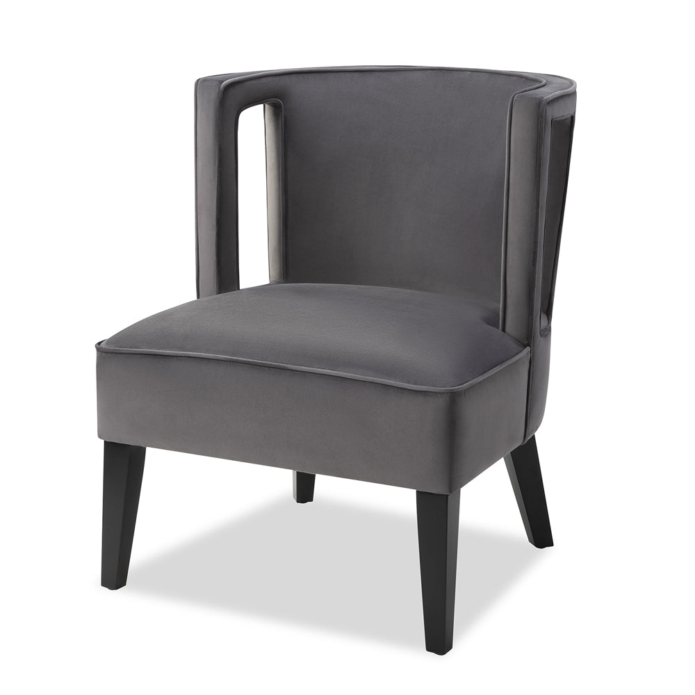 Liang & Eimil Cara Occasional Chair with Night Grey Velvet