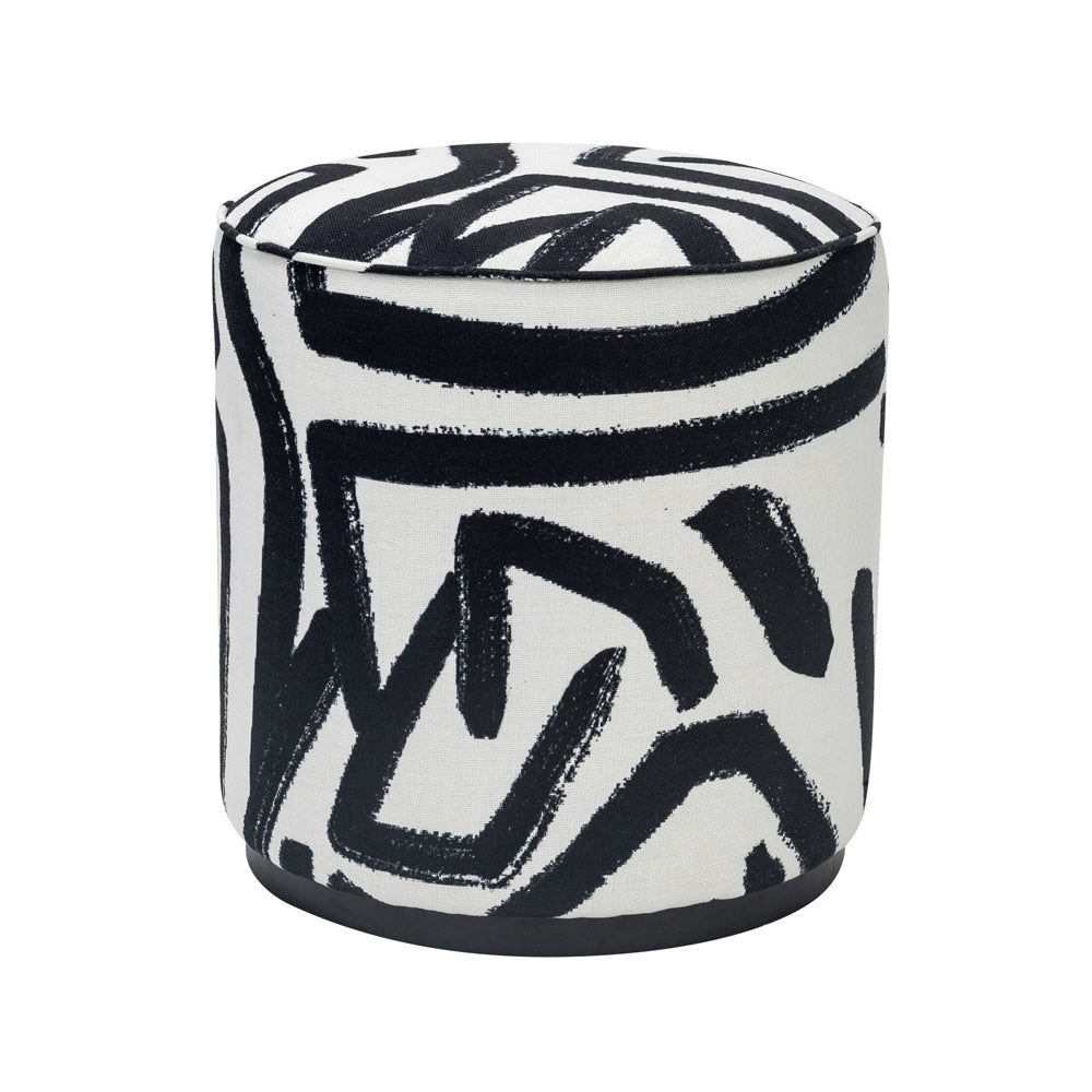 Liang & Eimil Chaple Stool with Graphic Black and White Fabric