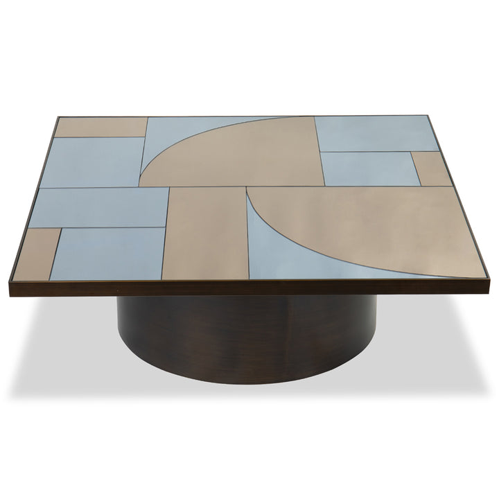 Liang & Eimil Cubist Coffee Table with Mirror and Bronze Finish Steel