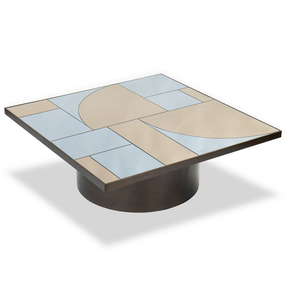 Liang & Eimil Cubist Coffee Table with Mirror and Bronze Finish Steel