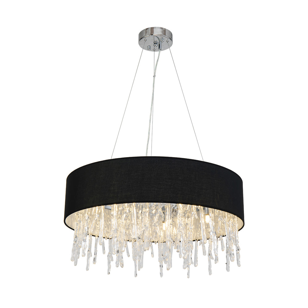 Liang & Eimil Dumas Pendant Lamp with Chrome Finish Metal and Cast Glass