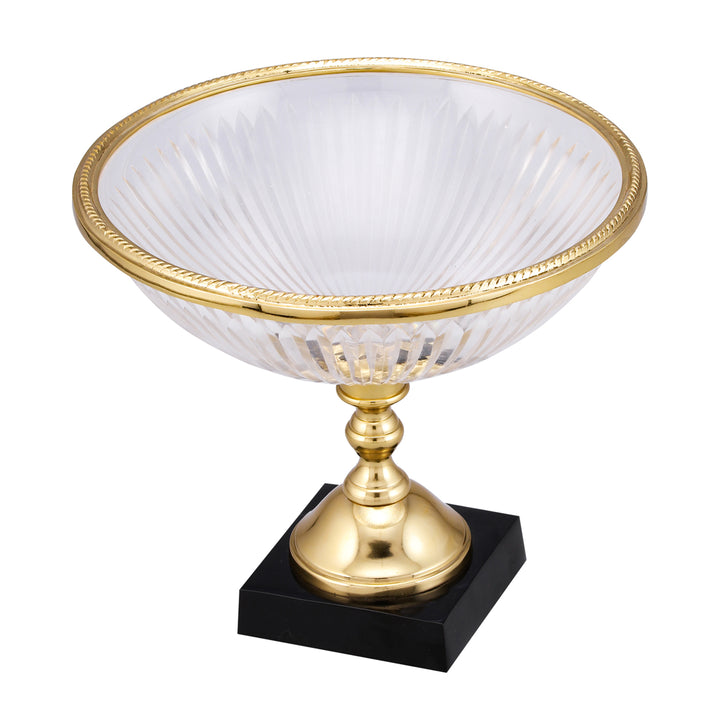Liang & Eimil Glass Bowl in Gold Metal