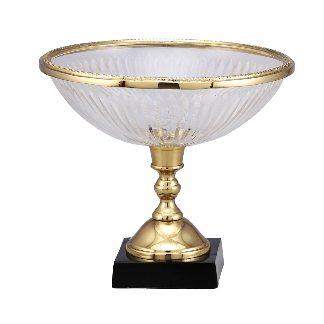 Liang & Eimil Glass Bowl in Gold Metal