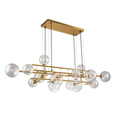 Liang & Eimil Icardi Pendant Lamp with Brushed Blass and Clear Glass Shades