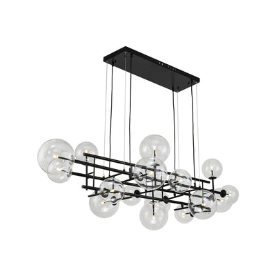 Liang & Eimil Icardi Pendant Lamp with Matt Black Metal and Clear Glass Shades