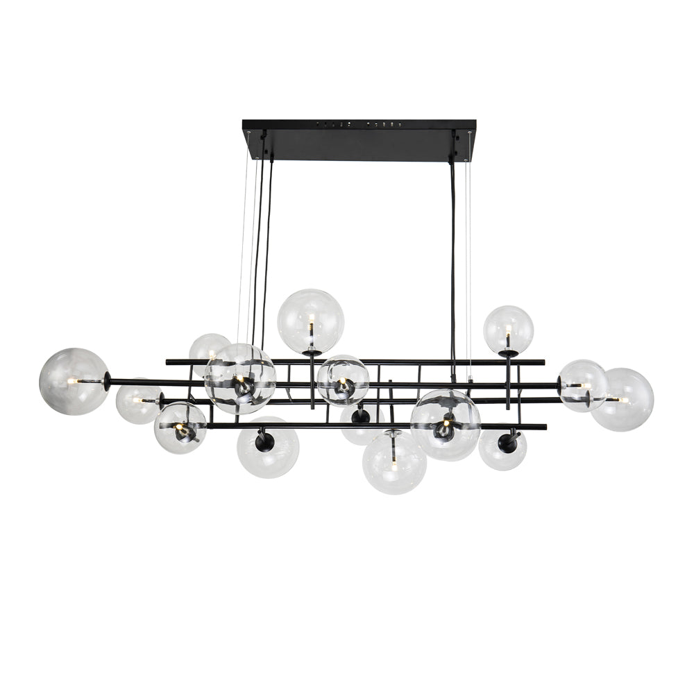 Liang & Eimil Icardi Pendant Lamp with Matt Black Metal and Clear Glass Shades
