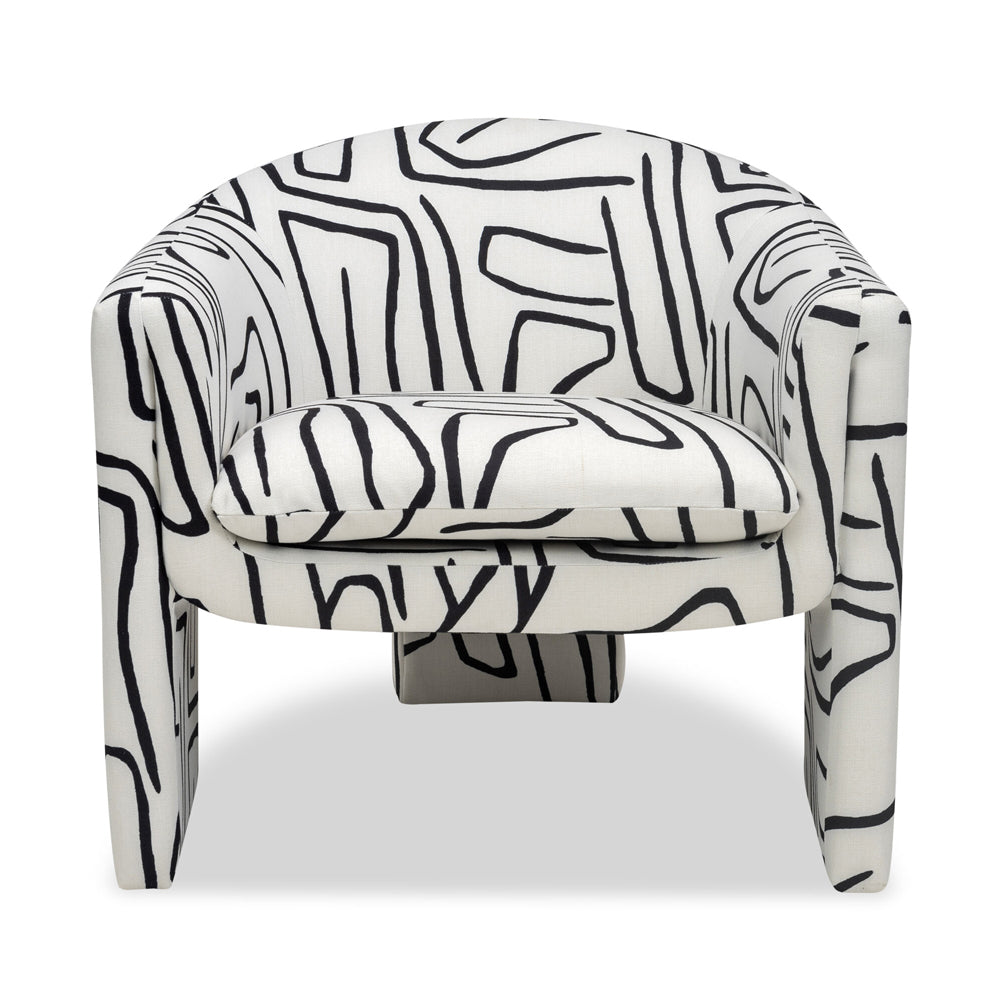 Liang & Eimil Iconic Occasional Chair with Zebra Black and White Linen