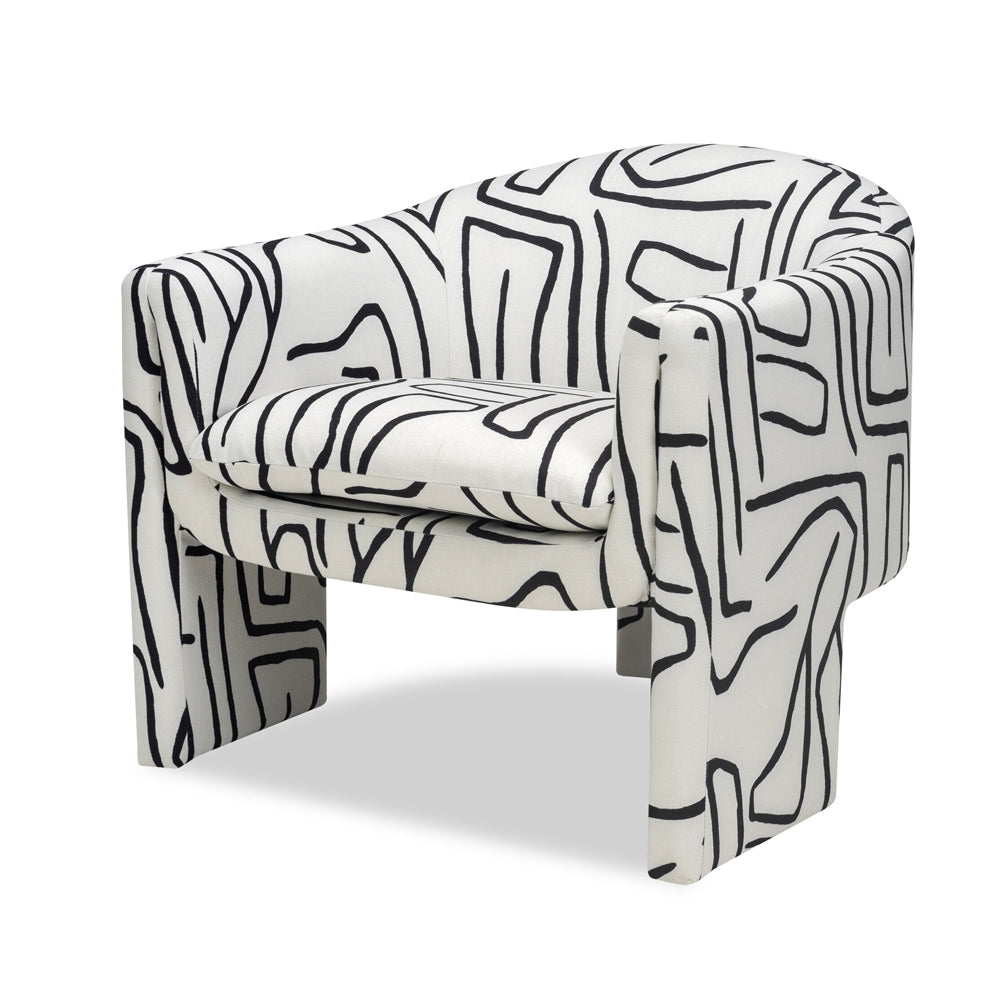 Liang & Eimil Iconic Occasional Chair with Zebra Black and White Linen