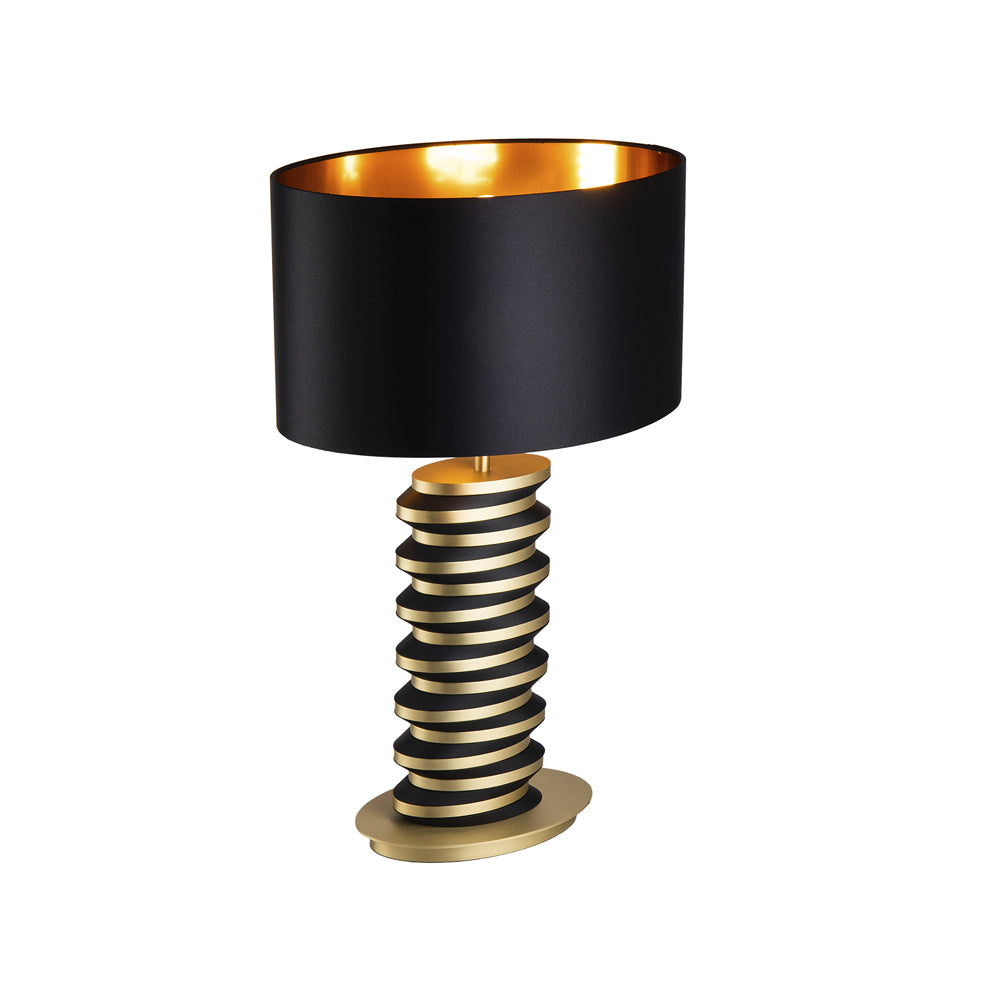 Liang & Eimil Jacquard Table Lamp with Brushed Brass and Matt Black Finish