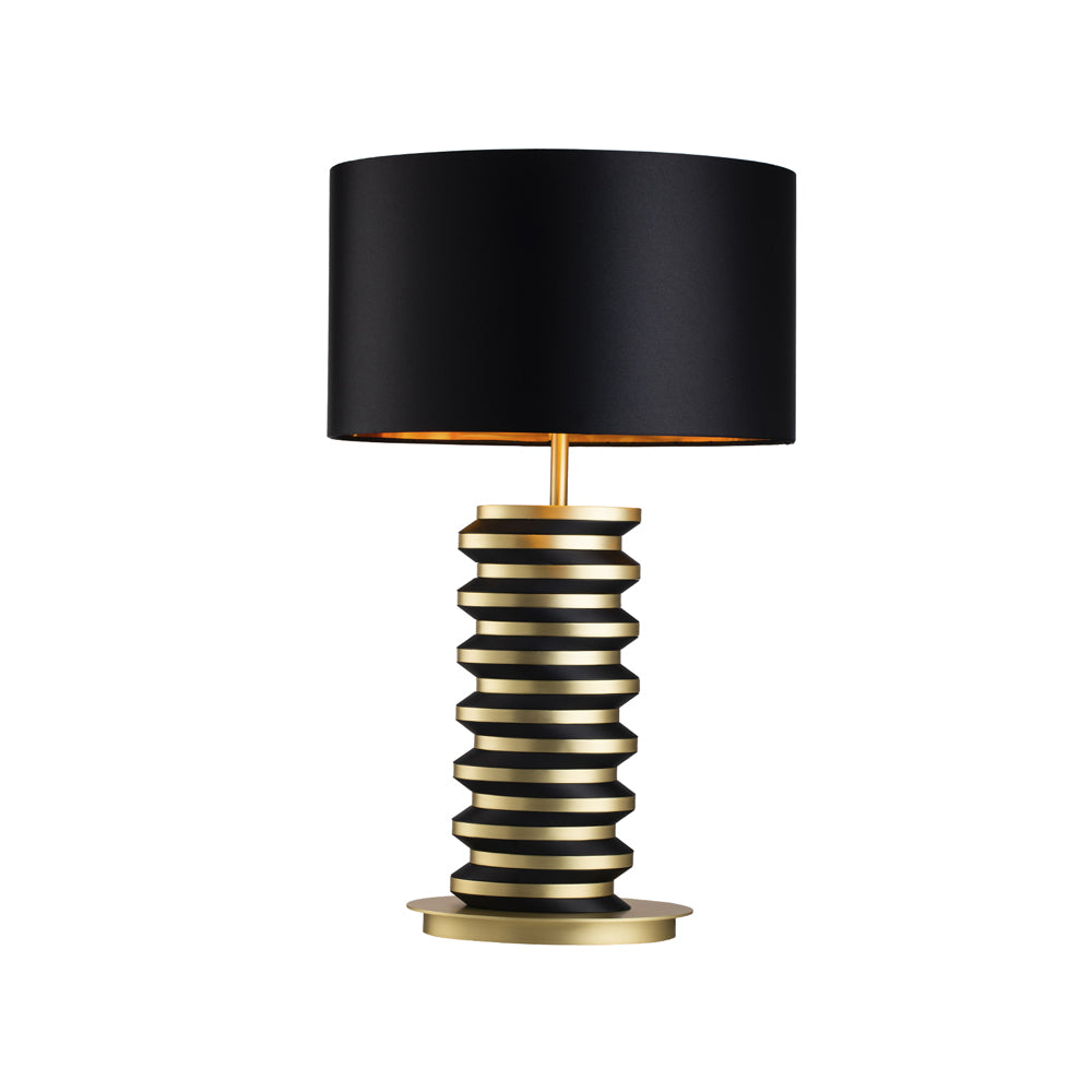 Liang & Eimil Jacquard Table Lamp with Brushed Brass and Matt Black Finish