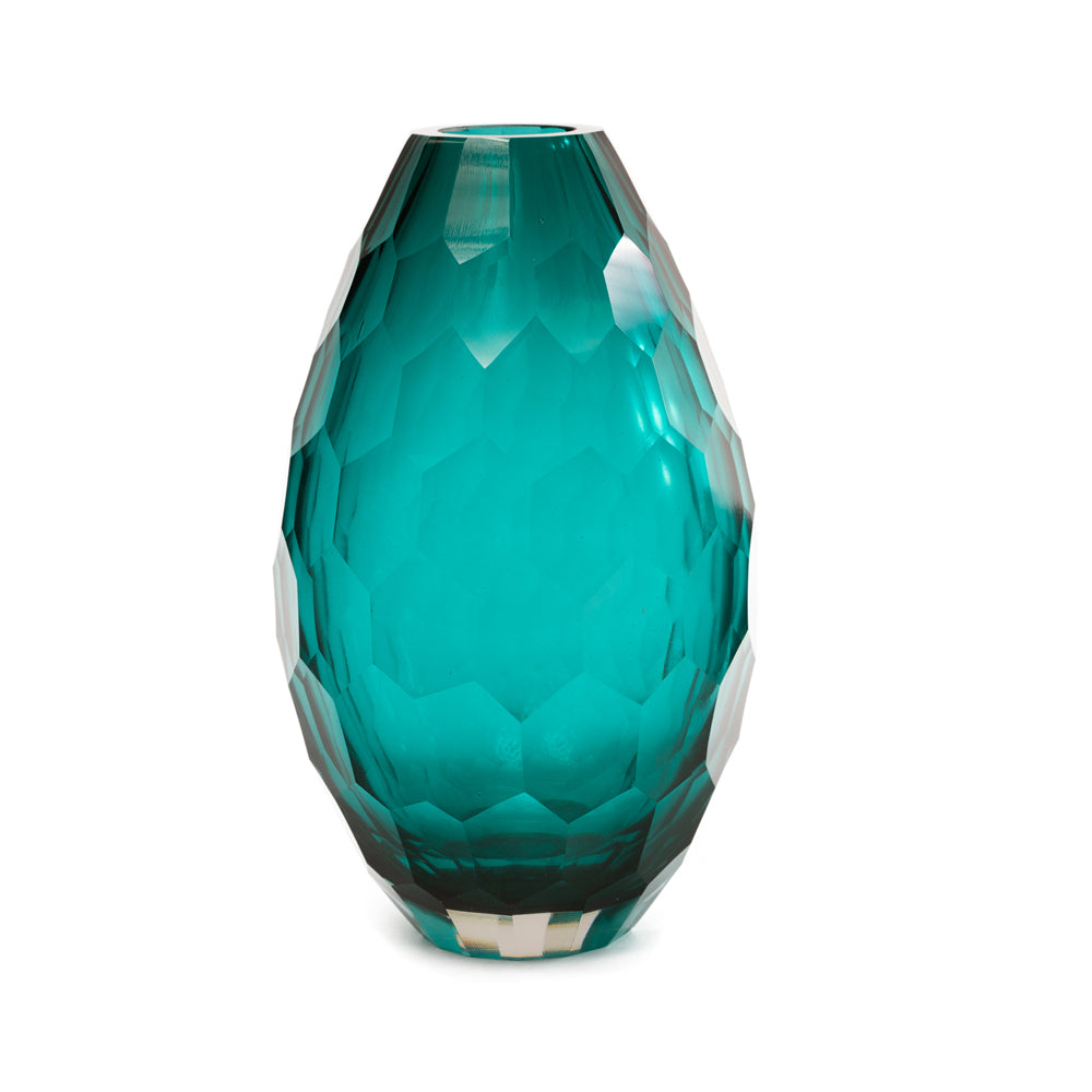 Liang & Eimil Large Teal Crystal Vase