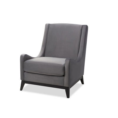 Liang & Eimil Lima Occasional Chair in Night Grey Velvet with Solid Wood Legs
