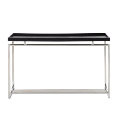 Liang & Eimil Malcolm Console Table with Black Ash Veneer and Polished Stainless Steel