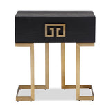 Liang & Eimil Nobbu Bedside Table with Black Ash Veneer and Brushed Brass
