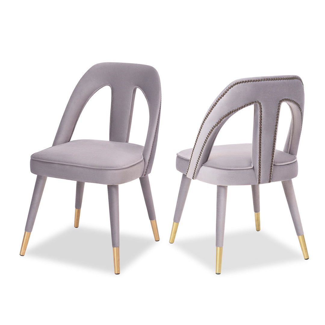 Liang & Eimil Pigalle Chair Kaster Light Grey Velvet
