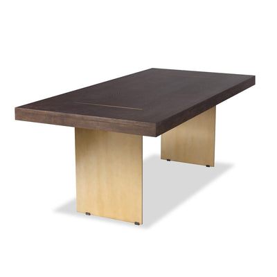 Liang & Eimil Unma Dining Table in Dark Brown Ash with Brushed Brass