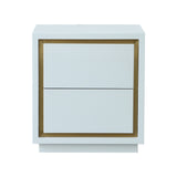 Liang & Eimil Utopia Bedside Table with White Lacquer and Brushed Brass