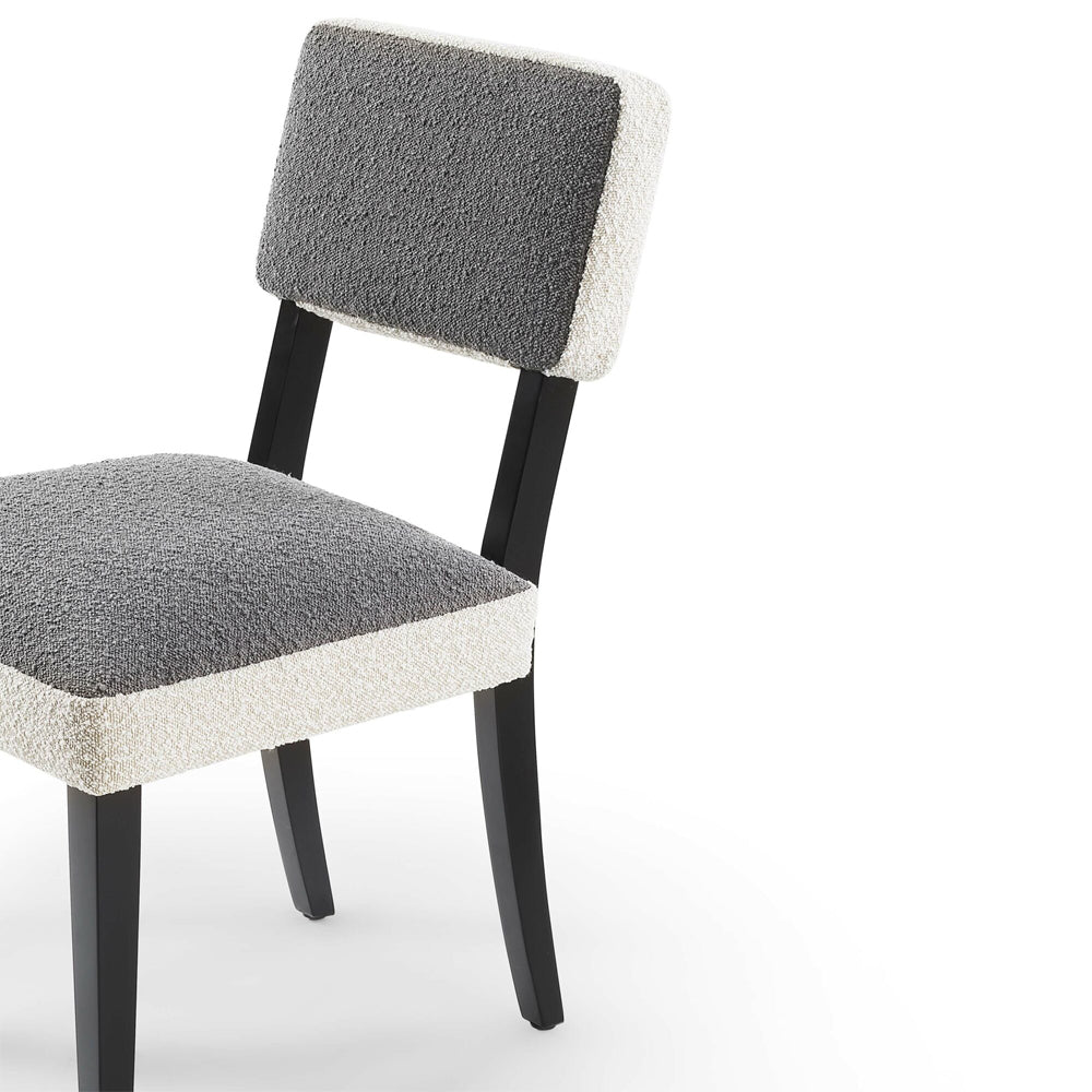 Liang & Eimil Alfama Dining Chair in Graphic Grey and Boucle Sand