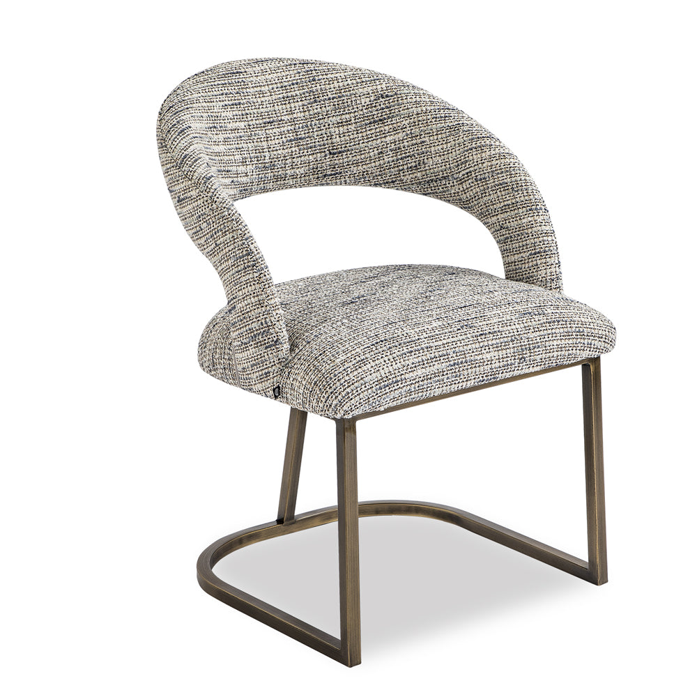 Liang & Eimil Alfie Dining Chair in Sherpa Grey Fabric