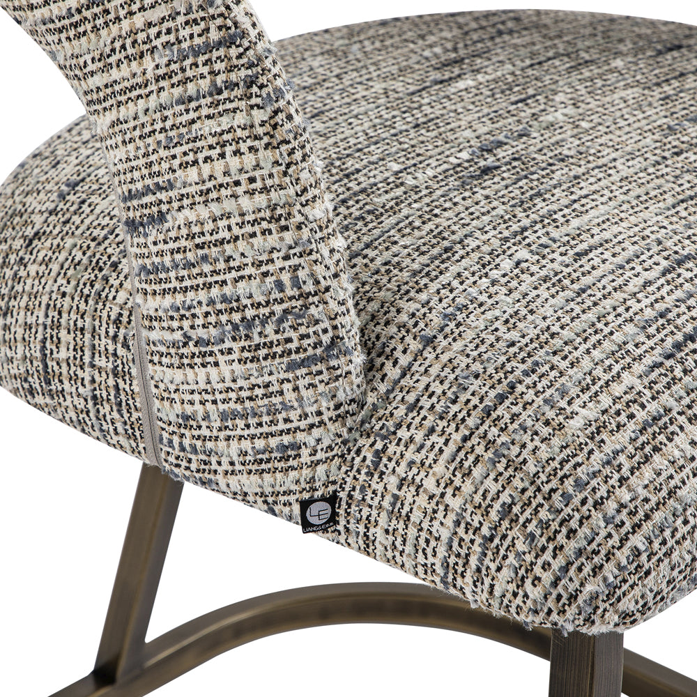 Liang & Eimil Alfie Dining Chair in Sherpa Grey Fabric