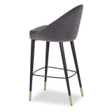 Liang & Eimil Arden Stool in Gainsborough Nickel Grey Velvet