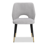 Liang & Eimil Jagger Dining Chair with Kaster Light Grey & Slate Velvet (Set of 2)