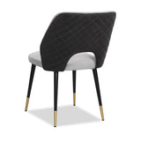 Liang & Eimil Jagger Dining Chair with Kaster Light Grey & Slate Velvet (Set of 2)