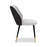Liang & Eimil Jagger Dining Chair with Kaster Light Grey & Slate Velvet (Set of 2)