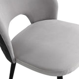 Liang & Eimil Jagger Dining Chair with Kaster Light Grey & Slate Velvet (Set of 2)