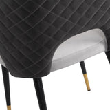 Liang & Eimil Jagger Dining Chair with Kaster Light Grey & Slate Velvet (Set of 2)