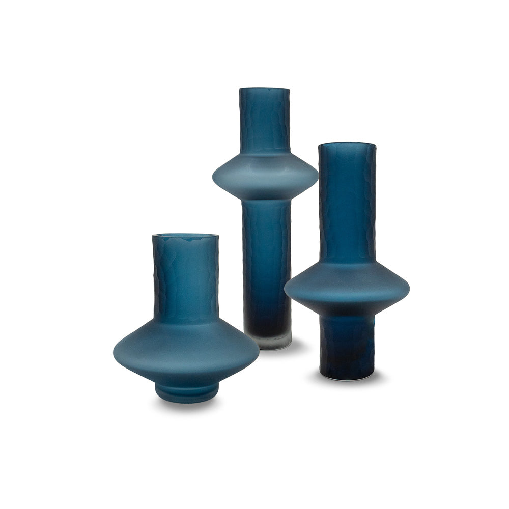 Liang & Eimil Rei Glass Vase in Blue - Small
