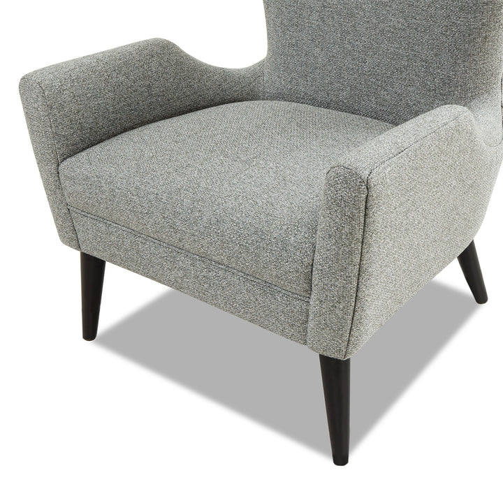 Liang & Eimil Vendome Occasional Chair in Emporio Grey Fabric with Solid Wood Legs