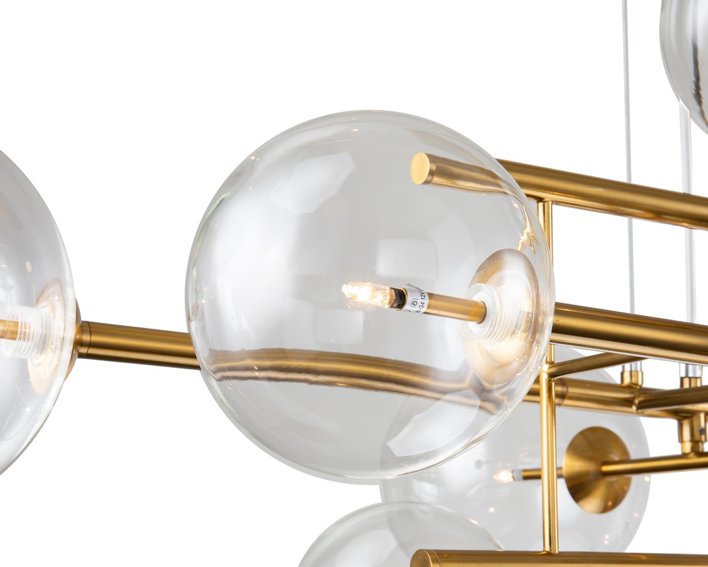 Liang & Eimil Icardi Pendant Lamp with Brushed Blass and Clear Glass Shades