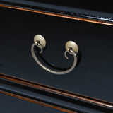 Lingbao Midnight Black Cabinet with 9 Drawers in Pine Wood