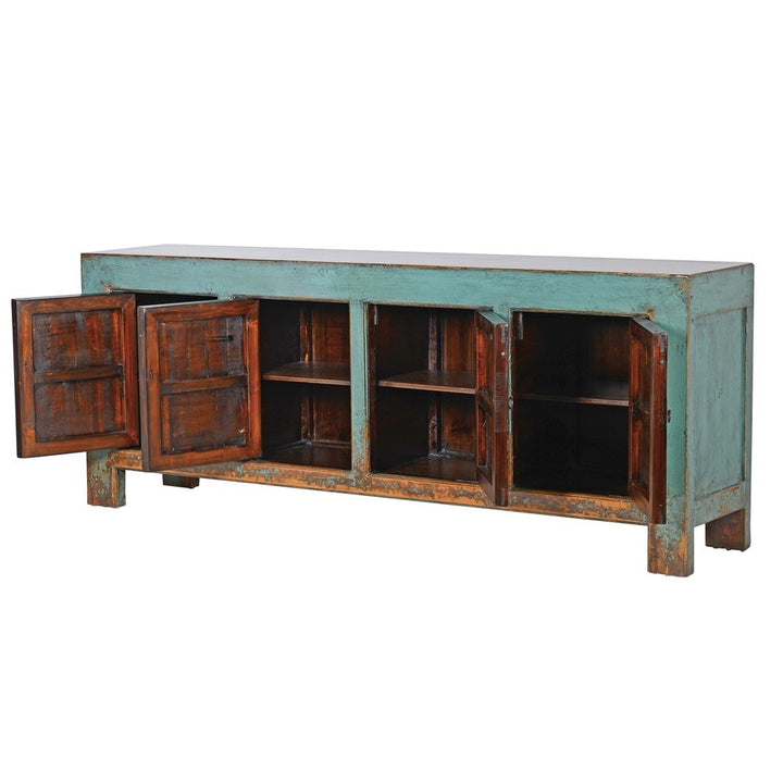 Extra Large Lingbao Four Door Turquoise Sideboard Cabinet