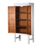 Lingbao Tall White Cabinet with 2 Doors – Excess Stock