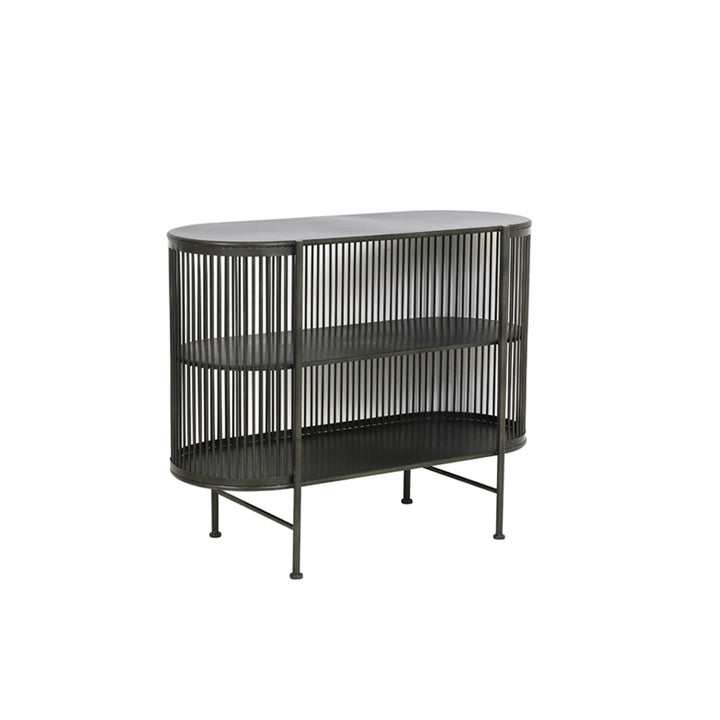 Light & Living Yinthe Open Cabinet in Black Metal