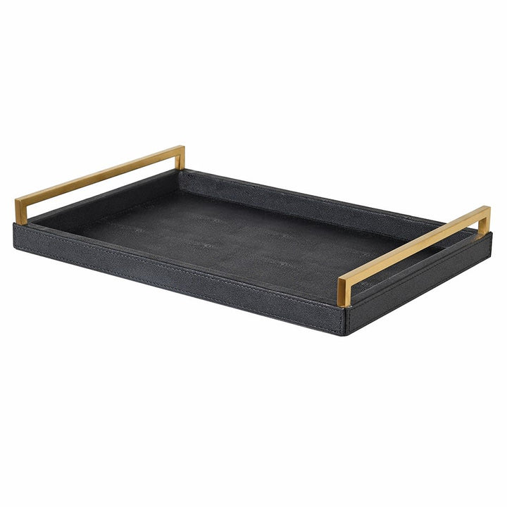 Magnum Gold & Faux Leather Tray