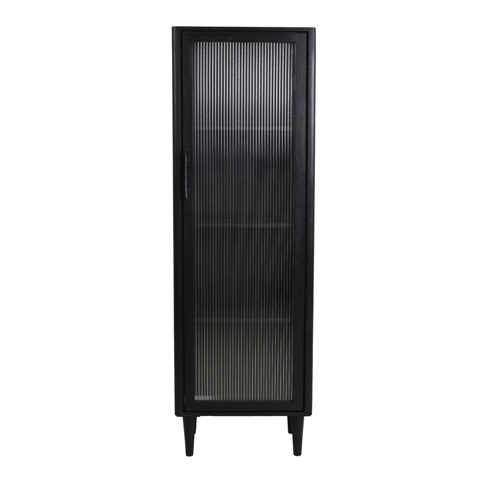 Malibu Chic Cabinet with Glass and Black Wood